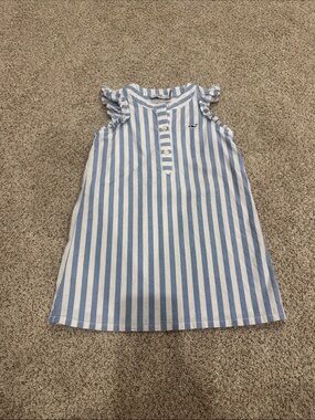 Vineyard Vines Girls Light Blue & White Striped Button Down Dress 2T